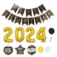 thumbnail image 1 of CSChome New Year Party Decorations New Year Balloons Set 32 Inch 2024 Golden Starburst Number Party Decorations, 1 of 6