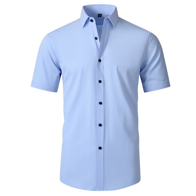 Zoeecloth Mens Short Sleeve Dress Shirts Male Lightweight Breathable Stretch Wrinkle-Resistant Button Down Shirts
