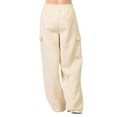 thumbnail image 6 of COUVER Women’s Cotton Blend Fleece Cargo Jogger Pants with Pockets, Oat, Large, 1 Pair, 6 of 6