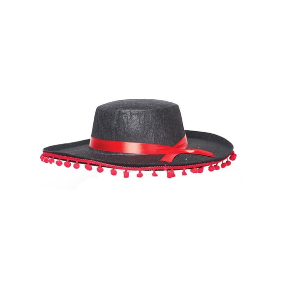 Gorro de disfraz UNDERWRAPS, español, negro y rojo, unisex, para adultos