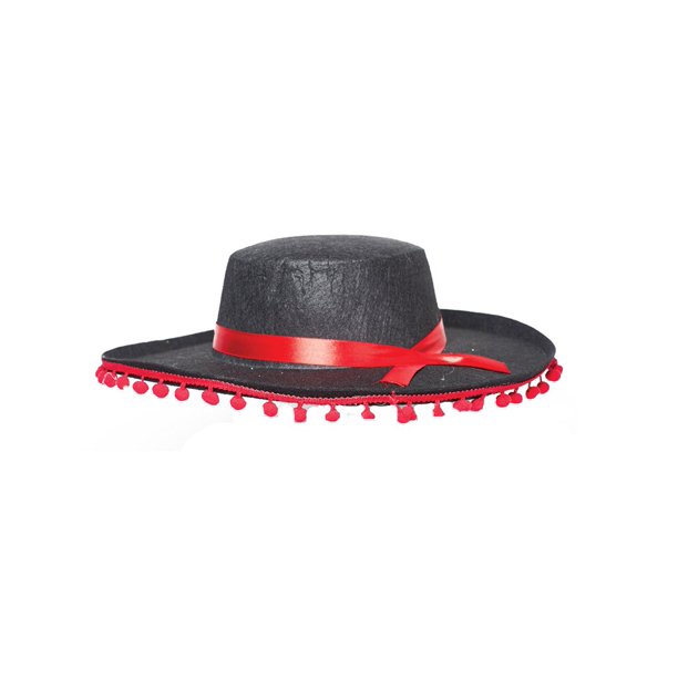 Gorro de disfraz UNDERWRAPS, español, negro y rojo, unisex, para adultos
