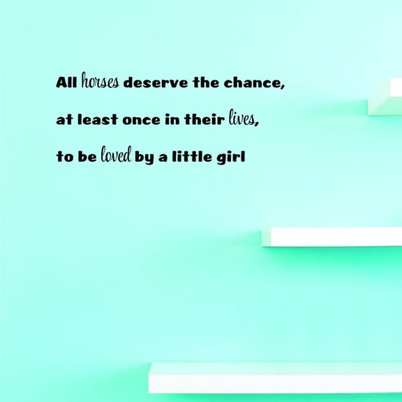 Custom Decals All Horses Deserve The Chance, At Least Once In Their Lives, To Be Loved By A Little Girl. Wall Art Size: 20 X 40 Inches Color: Black