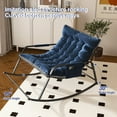 thumbnail image 6 of Tappio Multifunctional Rocking Chair Nursery Chaise Lounge Chair, Glider Rocker with Side Pocket and Removable Cushion, Modern Accent Armchair with Footrest for Outdoor and Indoor, bLUE﻿, 6 of 10