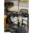 thumbnail image 4 of Outdoor Tablecloth with Umbrella Hole and Zipper, Black Yellow Christmas Balls Square Table Cloth 60x60 Inch Waterproof Tablecloth, Xmas Snowflake Picnic Table Cover for Patio Camping, 4 of 7