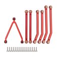 thumbnail image 2 of Pull Rods Kit Professional Replace Accessory Steering Design Vehicle Accessories Aluminum Alloy RC Car Linkage Rod Set Replacement for SCX24 Red, 2 of 6