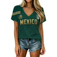 thumbnail image 3 of 2026 New Mexico Soccer Jersey Adult, Mexican Jersey Soccer T-Shirt, Mexico National Team Pattern V-Neck Short Sleeve Athletic Casual Football Top for Adult, 3 of 6