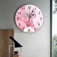 thumbnail image 3 of Flower Pink Clocks Wall Home Decoration Modern Kitchen Teen Room Bedroom Living Room Decor Wall Clock（10 Inch）, 3 of 6