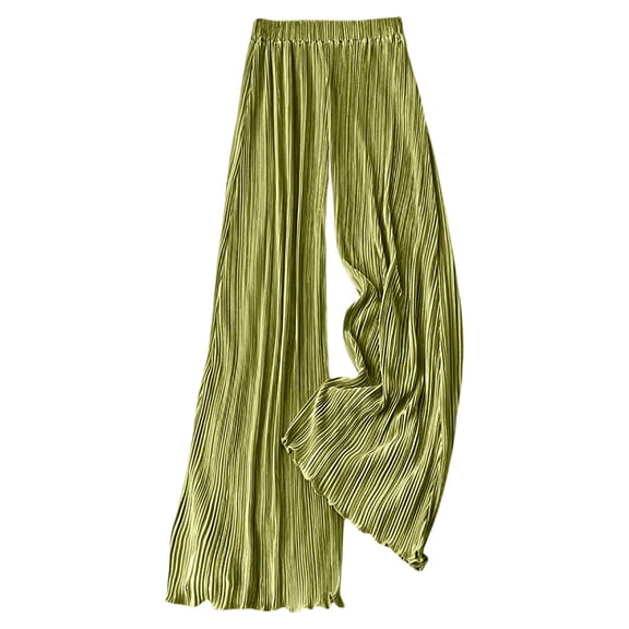 Women's Silk Satin Wide Leg Pants Dressy Flowy Pleated Trousers Business Casual Work Palazzo Pants Casual Summer 2026 Fashion Outfits(New,Camisole)