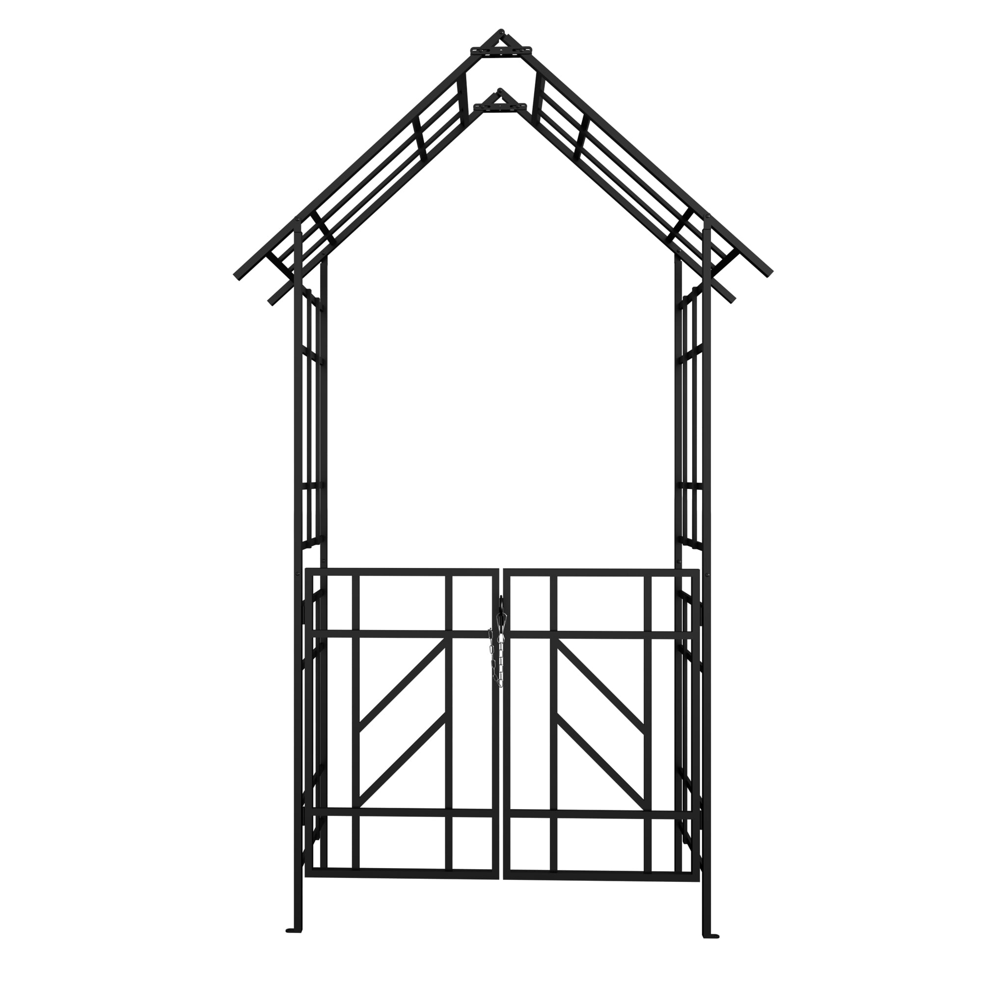 Miniyam Outdoor Metal Garden Arch for Climbing Plants, Rust-Resistant Trellis, 97.24" High