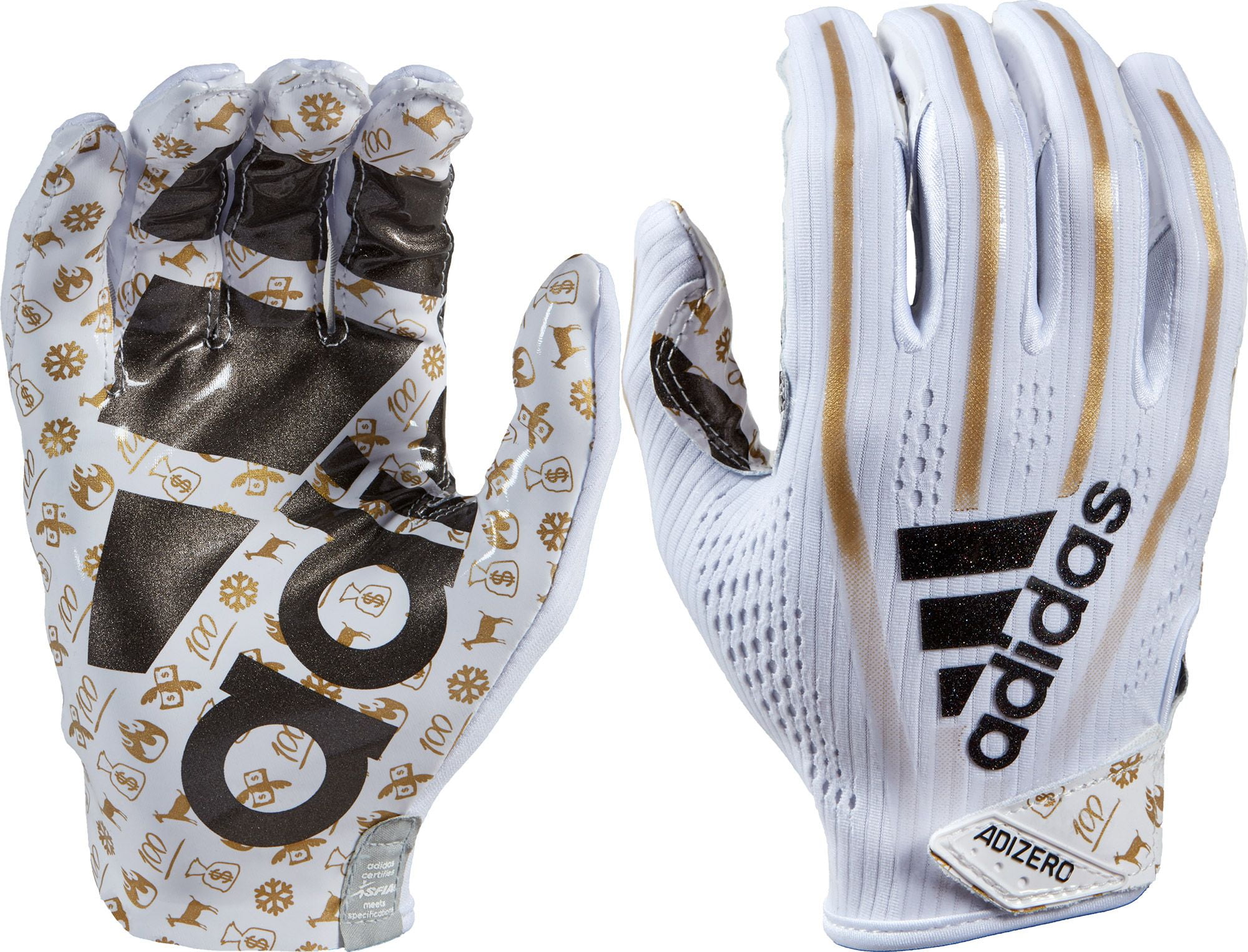 gold adidas football gloves