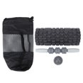 thumbnail image 1 of Juego de rodillos de masaje de espuma para relajar músculos huecos, portátil, para fitness, yoga, cintura, cuello y espalda, traje negro de cuatro piezas., 1 of 14