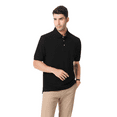 thumbnail image 4 of Zfeel Luxe Touch Men's Polo Shirt, 100% Cotton Plain Polo Shirt with Comfort & Style, Black, L, 4 of 5
