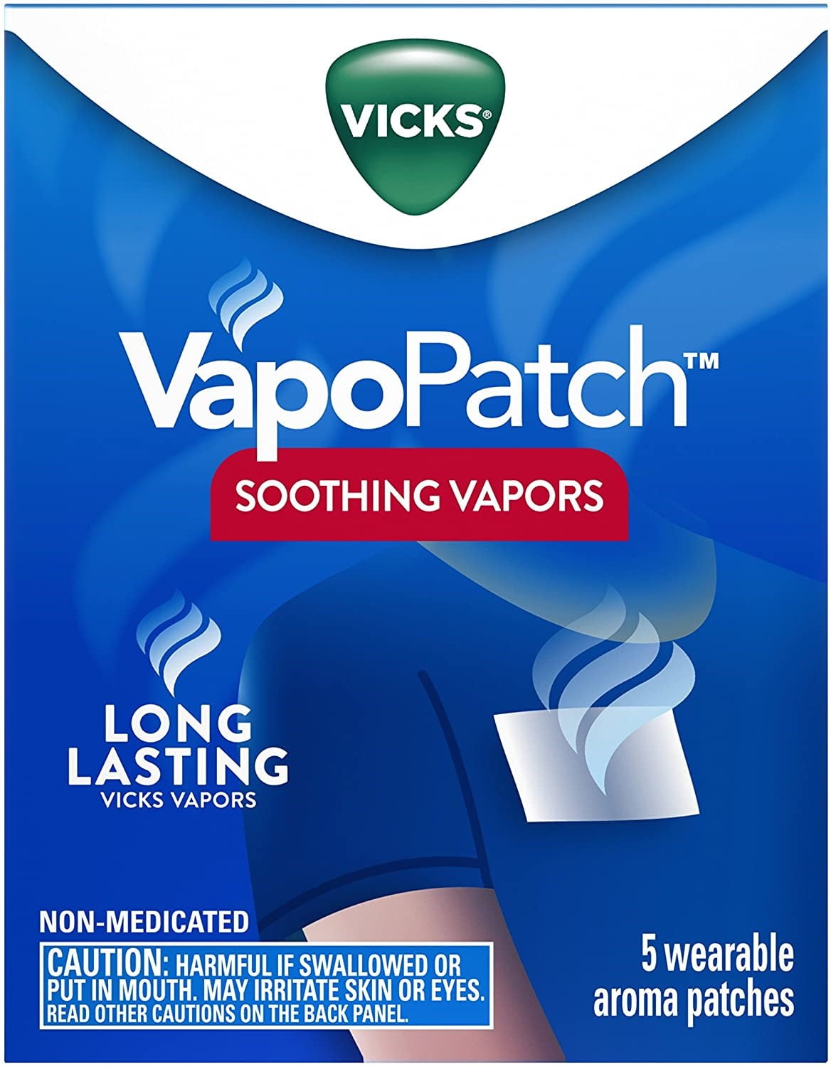 2 Pack Vicks Vapopatch Adult Wearable Aroma Patch, 5 Count