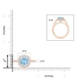 thumbnail image 4 of ANGARA Natural Cushion 1.95 ct Aquamarine Ring with Floral Halo in 14K Rose Gold for Women (Size-8mm) | March Birthstone, Birthday, Anniversary, Jewelry Gift for Women | Natural Aquamarine Ring, 4 of 9