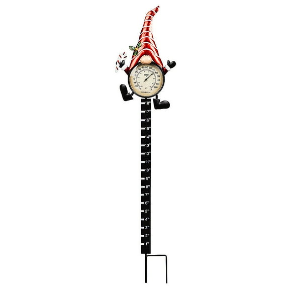 Evergreen 33"H Thermometer Holiday Gnome Garden Stake