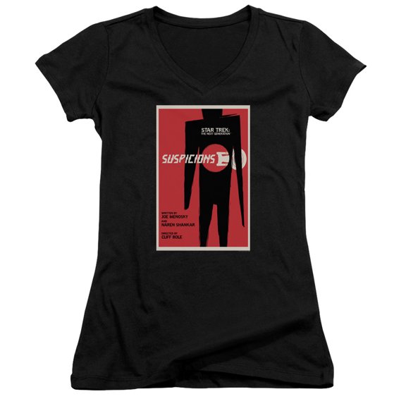 Star Trek Tng Season 6 Episode 22 Junior Women's V-Neck T-Shirt Black