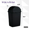 thumbnail image 2 of Superio 4.5 Gal Small Plastic Trash Can with Swing Top Lid – Black, 2 of 2