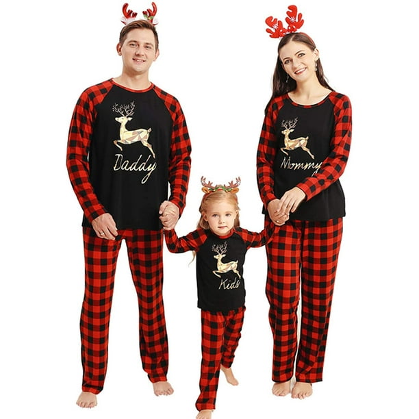 Conjunto de pijamas familiares, conjunto de pijamas de alce para dormir a juego Adepaton WMCH-371