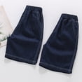 thumbnail image 6 of Angala Child Shorts Elastic Waist Solid Denim Shorts Summer Relaxed Fit Breathable Dailywear Toddler Boys Shorts Size 2-3 Years Dark Blue, 6 of 8