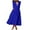 Blue, variant on Womens Deep V Neck Prom Dresses Dressy Half Sleeve A-Line Long Dress Flowy Solid Business Party Dress