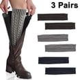 thumbnail image 1 of 3 pares de calentadores de piernas para mujer, calentadores de piernas de invierno, calentadores de piernas cálidos, calentadores de piernas de punto, talla única, 1 of 8