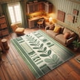 thumbnail image 3 of Ambesonne Mid Century Decorative Rug Carpet, Modern Botanical Simple, 2' 5" x 5', Olive Green Ivory, 3 of 5