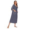 thumbnail image 1 of destyer Robe de Nuit en Polyester pour Femmes Col Rond à Fermeture Éclair Cardigan Respirant Robe de Maison Bureau Vêtements de Nuit Bleu Foncé m, 1 of 9