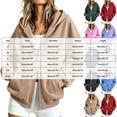 thumbnail image 3 of Akiihool Oversize Zip Up Hoodie Women Womens Zip Up Sweatshirts Jackets Long Sleeve Casual Loose Outwear with Pockets Purple,M, 3 of 6