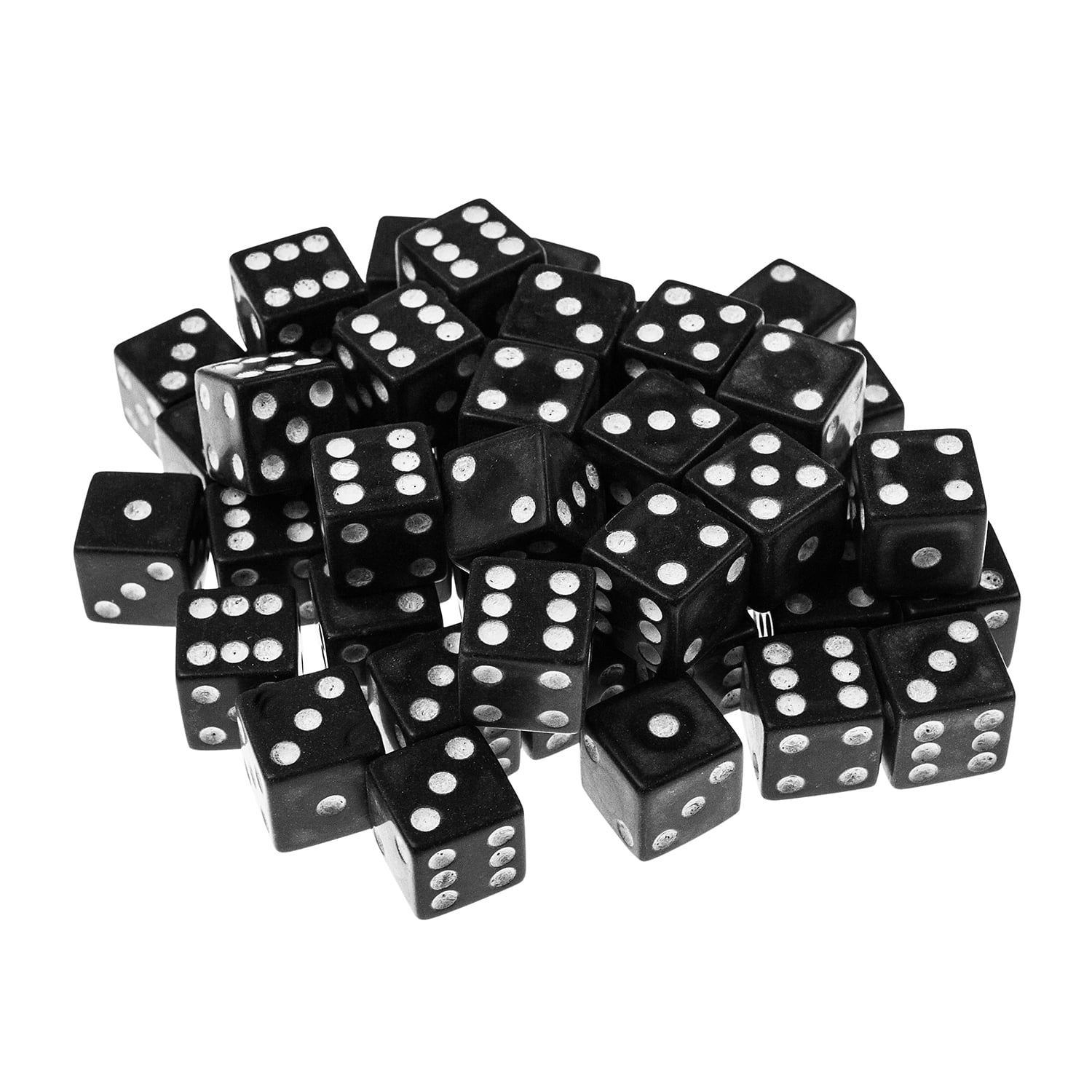 Black Dice with White Pips 2 Die Set 16mm Game Supply 