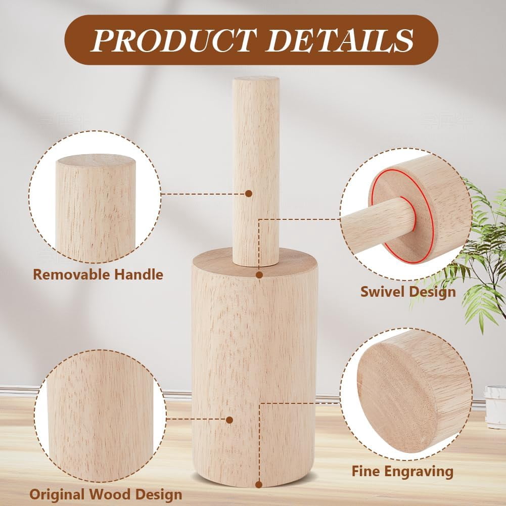 8.6x2.7 inch Cup Pottery Tools PapayaWhip Wood Pottery Tools with Handle Pottery Tools Set DIY