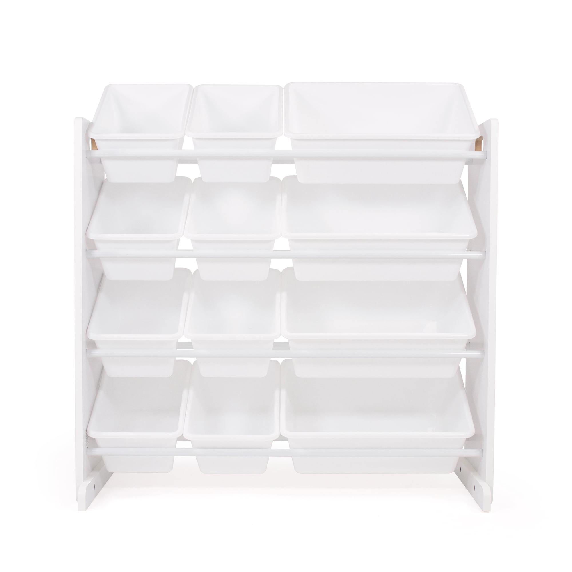 Humble Crew Cambridge Toy Storage Organizer with 12 Plastic Storage Bins, White