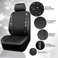 thumbnail image 5 of CAR PASS 11 PCS Bling Diamond Car Accessories for Women, Sparkly Rhinestone Steering Wheel Cover, Bling Seat Belt Cushion, Glitter Shift Knob Cover, Car Cup Holder Coaster, Cute Interior Sets Black, 5 of 9