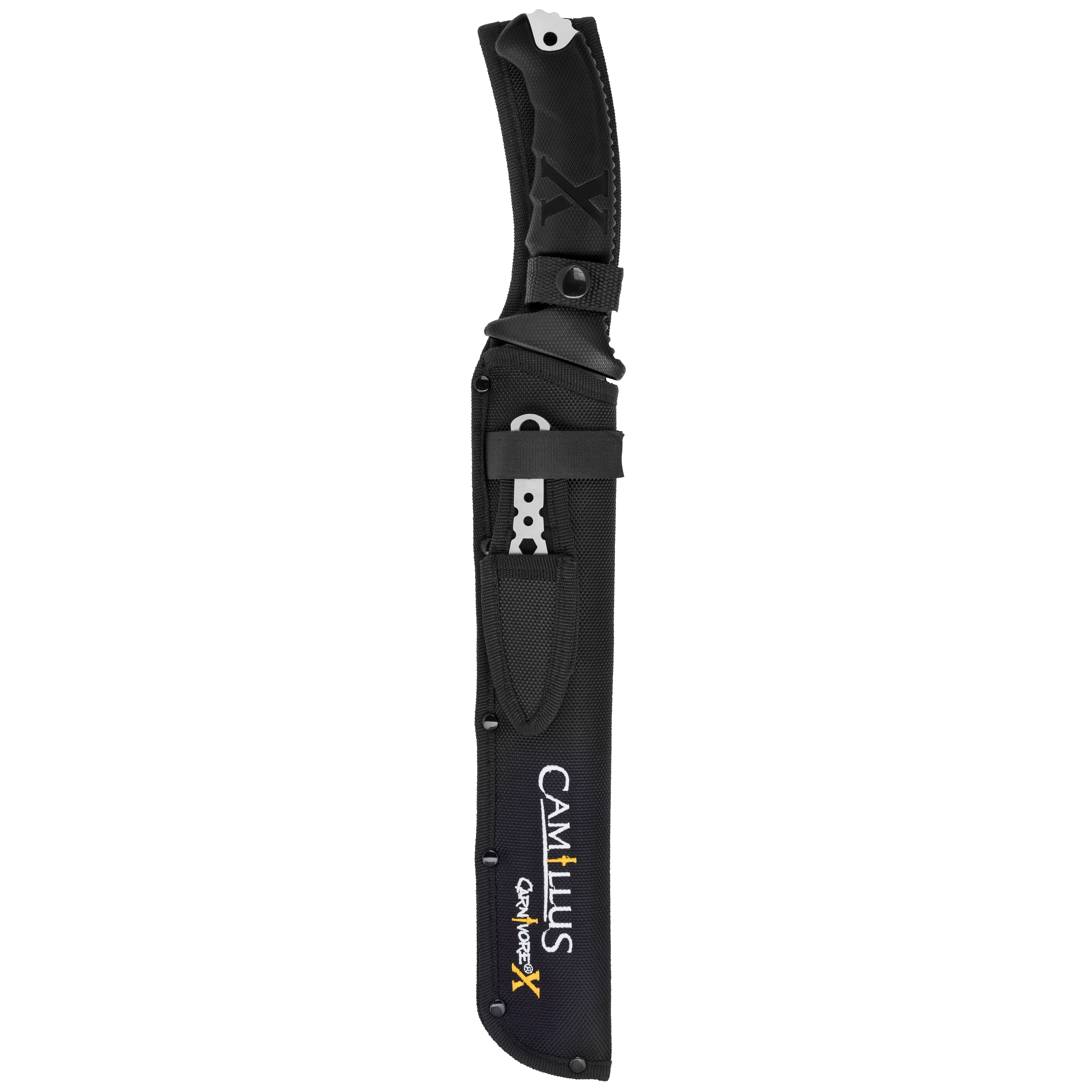 Camillus Carnivore x Machete, 18", Titanium Bonded, Full Tang, Trimming Tool and Sheaths, Black, 1-Count