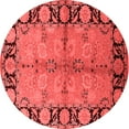 thumbnail image 1 of Ahgly Company Indoor Round Oriental Red Industrial Area Rugs, 7' Round, 1 of 4
