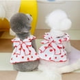 thumbnail image 2 of OAVQHLG3B Girl Dog Dresses, Strawberry Printed Bow Decoration Girl Puppy Clothes Summer Cute Cat Clothes Pet Kitten Dresses for Small Medium Large Dog and Cat, 2 of 6