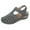 Gray, variant on Woman Summer Fashion Casual Sandals Casual Flat Solid Color Loophole Shoes Black qILAKOG Size 5