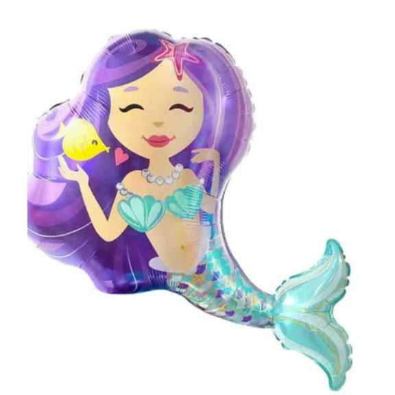 38" ENCHANTED MERMAID Balloon • Fashion Pixie Large Shape Foil Mylar Balloon • Party Supplies Decorations Foil Mylar Balloon