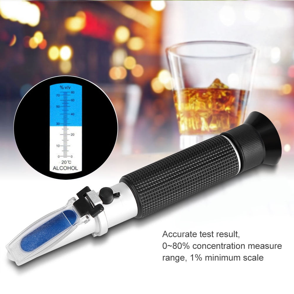 Handheld 0-80% Alcohol Test Refractometer Wine Beer Professional Detector Meter 