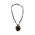 thumbnail image 2 of Oval Healing Gemstone Crystal Cabochon Pendant Brown Resin Border Adjustable Necklace - Womens Fashion Handmade Jewelry Boho Accessories, 2 of 2