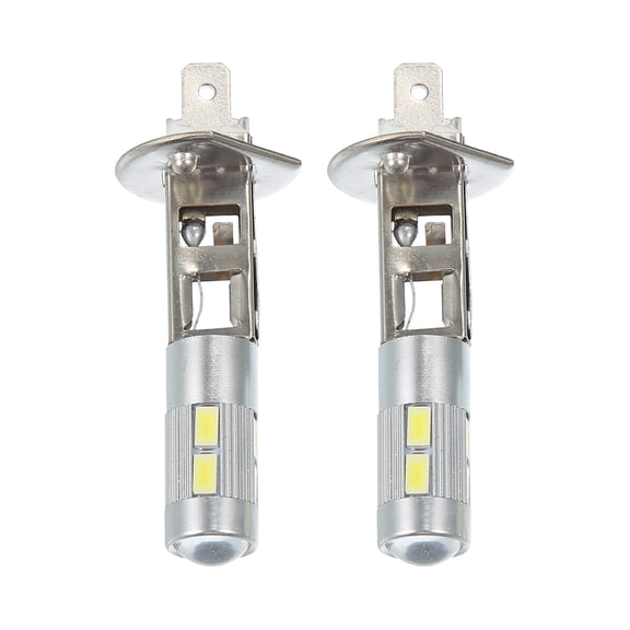 Unique Bargains 1 Pair H1 Fog Lights Bulbs Headlight Bulb 5730 Chips Auto LED Headlight Projector 12V Aluminum White