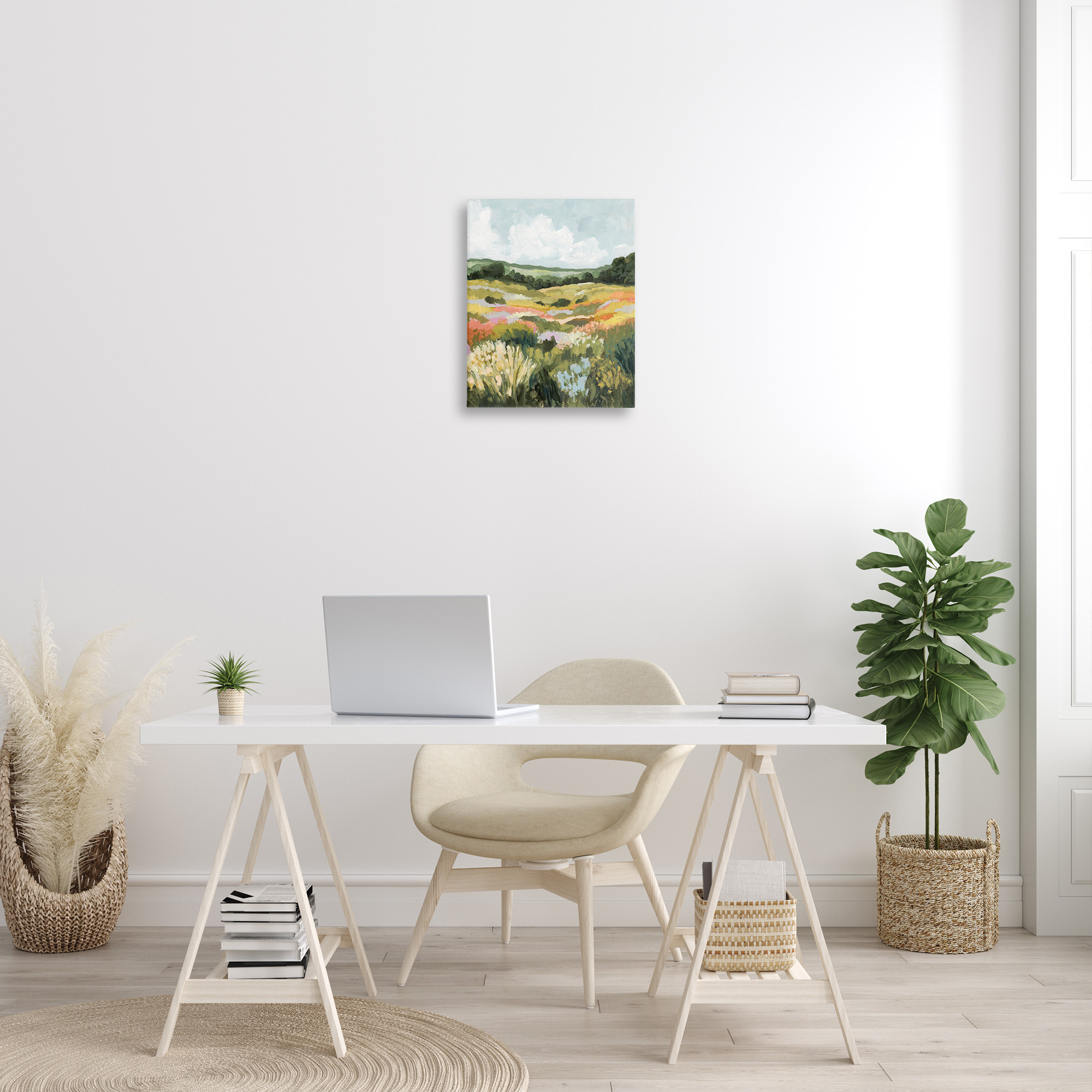Stupell Industries Vast Meadow Landscape Landscape Painting Gallery Wrapped Canvas Art Print Wall Art, 16 x 20