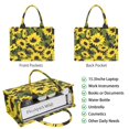 thumbnail image 2 of Large Capacity Tote Bag,Black Green Stem Sunflower Pattern Handbag Fashion Luxury Tote Bag,15.7"x13"x 5.1" Inches,Laptop Compatible, 2 of 6