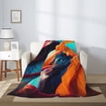 thumbnail image 2 of Fuzoiu Abstract Fabric Color Waves Print Flannel Throw Blanket,Light Weight Warm Decorative,Throw Blanket Cover for Sofa, Couch, Bedroom,Travel-80"x60", 2 of 6