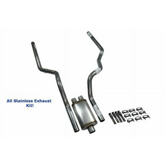 All-Stainless Dual Exhaust Kit Dodge Ram 1500 09-18 Jones Full Boar Rear Exit