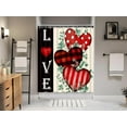 thumbnail image 5 of Valentines Shower Curtain Bathroom Decor Red Love Hearts with 12 Hooks 72 x 72 Inches, 5 of 6