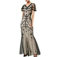 thumbnail image 2 of UPPADA Robe Cocktail à Col Rond pour Femmes Robe Queue de Poisson Robe Cocktail Sans Manches Robe Formelle Évasée Robe d'Invitée de Mariage Robe Cocktail Moulante Offres du Jour Aujourd'hui, 2 of 4