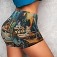 thumbnail image 4 of Fotbe Whimsical Cats Night Cafe Shorts Sin Costuras – Shorts Deportivos de Cintura Alta para Mujer, Elásticos para Gimnasio, Yoga, Running o Ciclismo-X-Large, 4 of 8