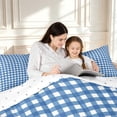 thumbnail image 4 of Manfei Geometric Navy Check Full Size Comforter Sets,Classic Plaid Bedding Comforter Set,Reversible,3-Piece,1 Comforter and 2 Pillowcases,3-Piece,1 Comforter and 2 Pillowcases, 4 of 7