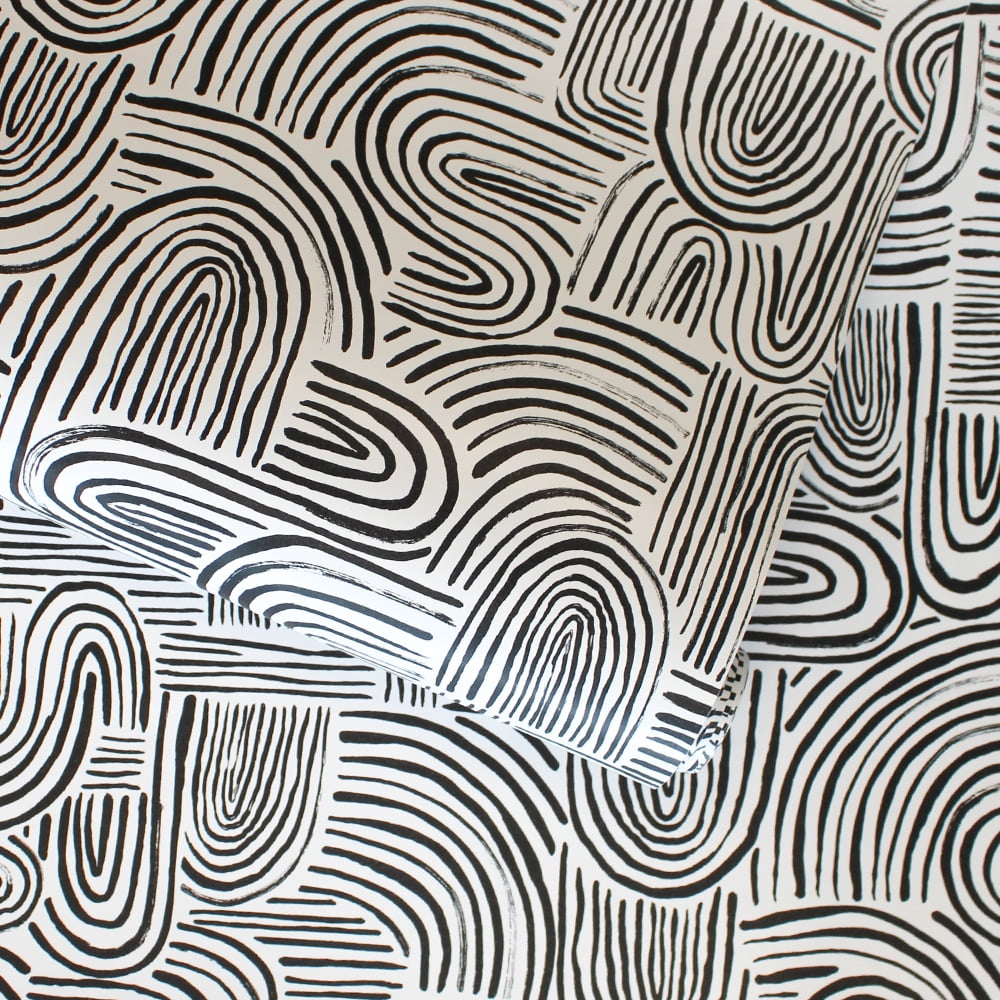 Tempaper Swell Black Pearl Peel and Stick Wallpaper, 20.5" x 16.5'