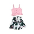 thumbnail image 1 of goowrom Baby Girls Rainforest Sleeveless Button Camisole + Flamingo Shorts Set, 1 of 9